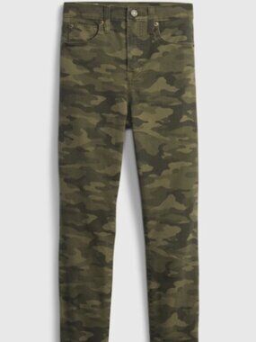 27 / 4L GAP, High Rise True Skinny Jeans with Washwell in Olive Camo.